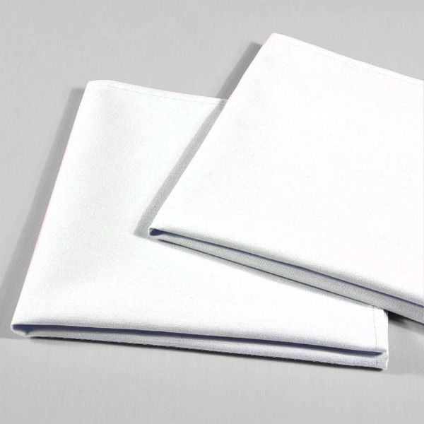Serviette de table tissu polycoton blanc uni 50 X 50 cm