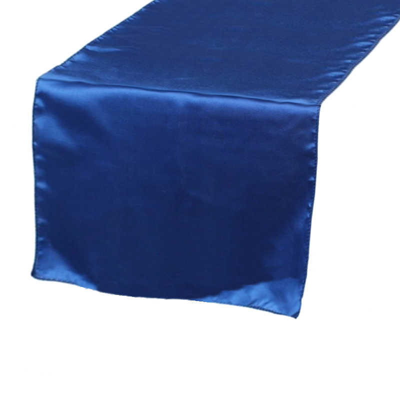 chemin de table en satin BLEU ROI 