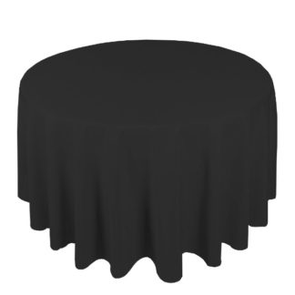 Nappe ronde tissu noire diamètre 280 cm